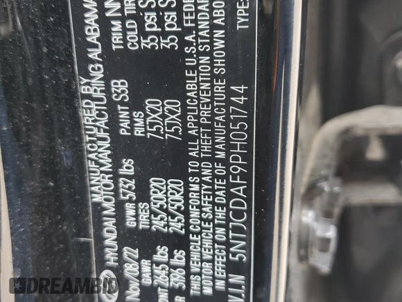 2023 Hyundai Santa Cruz Night Edition z VIN 5NTJCDAF9PH051744, wystawiony jako Copart lot #55033325 z przebiegiem 51 744 mil mil oraz Szkoda całkowita • Salvage title. Historia ofert i sprzedaży dostępna na DreamBid. Obrazek 12.