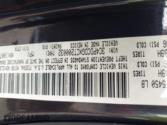 2012 Dodge Journey Crew с VIN 3C4PDCDGXCT200032, выставлен на аукционе IAAI как лот 42412809 с пробегом 154 423 миль миль и . История ставок и продаж доступна на DreamBid. Изображение 9.