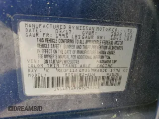 2017 Nissan Sentra S with VIN 3N1AB7AP7HY290745, listed as a Copart auction lot 52004175 with 83,990 mi miles and Clean Title. Bid and sale history available at carsss.com. Image 12.