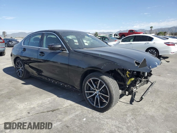 2019 BMW 3 Series 330i with VIN 3MW5R1J53K8A05694, listed as a Copart auction lot 47048555 with 13,629 mi miles and Salvage Title. Bid and sale history available at carsss.com. Image 4.