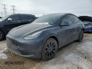 2021 Tesla Model Y Long Range with VIN 5YJYGDEE1MF203738, listed as a Copart auction lot 45924815 with 146,536 mi miles and Salvage Title. Bid and sale history available at carsss.com. Image 1.