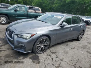 2018 Infiniti Q50 Luxe with VIN JN1EV7AR0JM433019, listed as a Copart auction lot 53564605 with 94,916 mi miles and Salvage title. Bid and sale history available at DreamBid. Image 1.