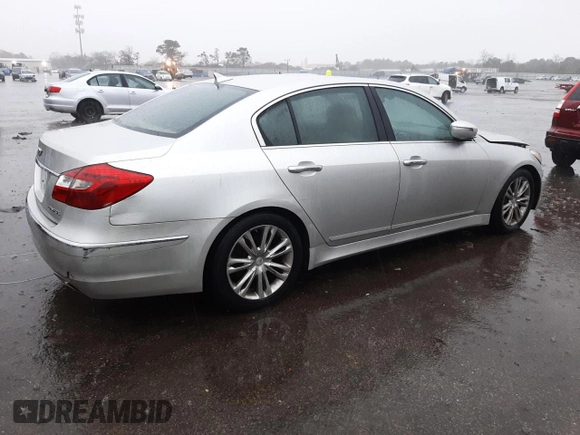 2012 Hyundai Genesis 3.8L with VIN KMHGC4DD0CU151231, listed as a Copart auction lot 80596053 with 104,595 mi miles and Salvage Title. Bid and sale history available at carsss.com. Image 3.