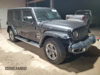 2022 Jeep Wrangler Unlimited Sahara with VIN 1C4HJXEG1NW109232, listed as a Copart auction lot 47986955 with 38,248 mi miles and Salvage title. Bid and sale history available at DreamBid. Image 4.