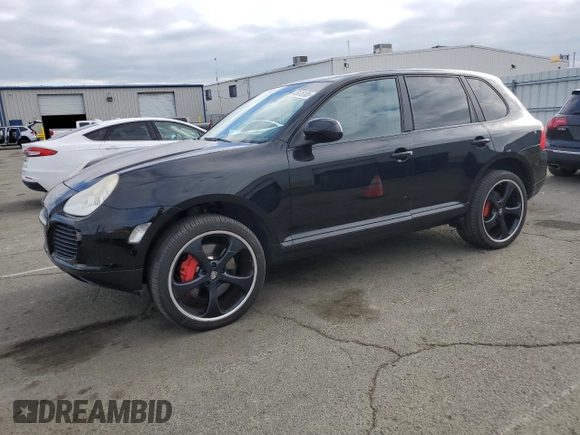 2005 Porsche Cayenne Turbo with VIN WP1AC29P15LA91534, listed as a Copart auction lot 43476105 with 131,561 mi miles and Salvage Title. Bid and sale history available at carsss.com. Image 1.