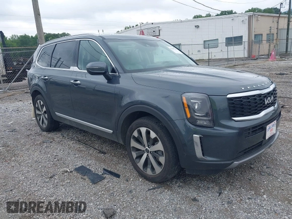 2022 Kia Telluride S with VIN 5XYP64HC0NG318575, listed as a IAAI auction lot 42607732 with 10,422 mi miles and . Bid and sale history available at DreamBid. Image 1.