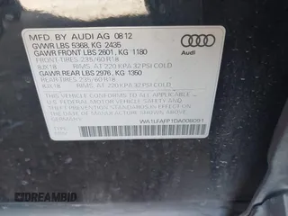 2013 Audi Q5 Premium Plus with VIN WA1LFAFP1DA008091, listed as a IAAI auction lot 42123007 with 88,711 mi miles and . Bid and sale history available at DreamBid. Image 9.