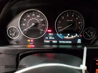 2013 BMW 3 Series 335i with VIN WBA3A9G51DNP36712, listed as a Copart auction lot 52407465 with 117,972 mi miles and Salvage title. Bid and sale history available at DreamBid. Image 9.