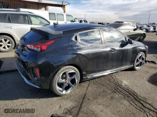 2020 Hyundai Veloster Turbo with VIN KMHTH6AB6LU024403, listed as a Copart auction lot 46069075 with 128,478 mi miles and Salvage Title. Bid and sale history available at carsss.com. Image 3.