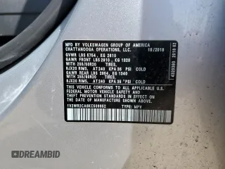 2019 Volkswagen Atlas SE with VIN 1V2WR2CA8KC509852, listed as a Copart auction lot 52941235 with 52,816 mi miles and Salvage title. Bid and sale history available at DreamBid. Image 13.