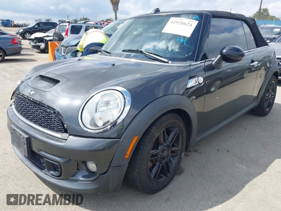 2012 MINI Convertible S with VIN WMWZP3C54CT250689, listed as a IAAI auction lot 41928624 with 126,442 mi miles and . Bid and sale history available at DreamBid. Image 2.