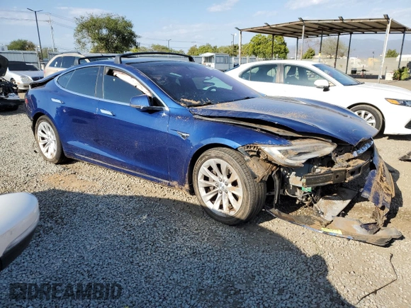2020 Tesla Model S Long Range with VIN 5YJSA1E27LF361351, listed as a Copart auction lot 56239615 with 91,380 mi miles and Salvage title. Bid and sale history available at DreamBid. Image 4.