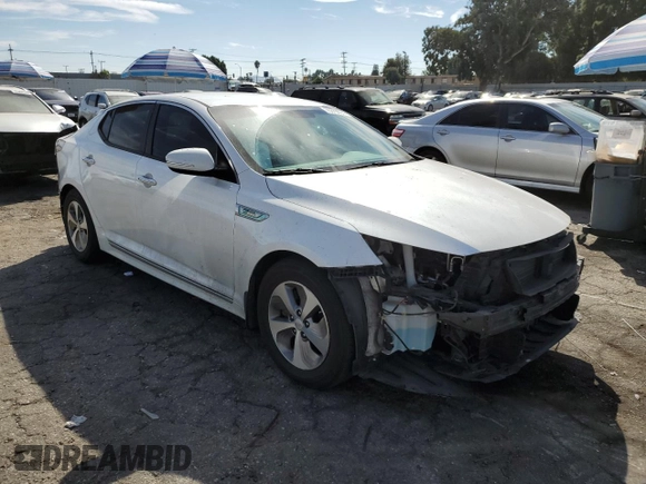 2014 Kia Optima Hybrid LX with VIN KNAGM4AD8E5076858, listed as a Copart auction lot 75870054 with 140,844 mi miles and Salvage Title. Bid and sale history available at carsss.com. Image 4.
