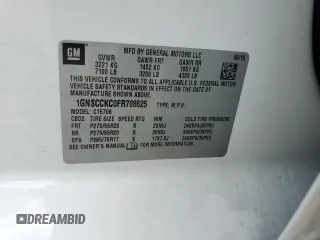 2015 Chevrolet Tahoe LTZ с VIN 1GNSCCKC0FR708625, выставлен на аукционе Copart как лот 57563325 с пробегом 139 616 миль миль и Списание • Salvage title. История ставок и продаж доступна на DreamBid. Изображение 13.