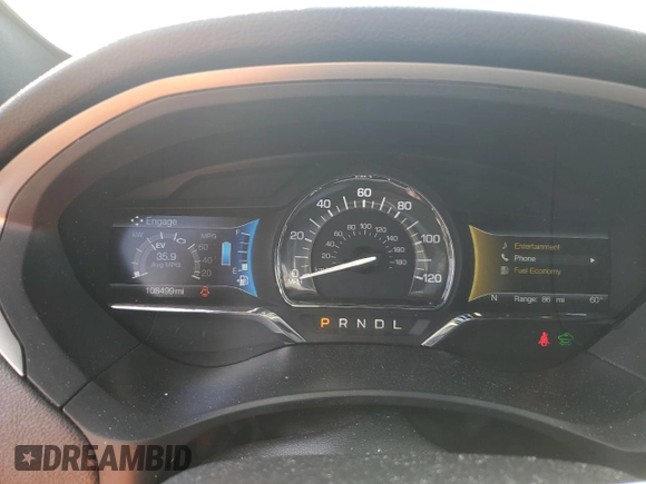 2017 Lincoln MKZ Hybrid Select with VIN 3LN6L5LUXHR624876, listed as a Copart auction lot 46124195 with 108,499 mi miles and Clean title. Bid and sale history available at DreamBid. Image 9.