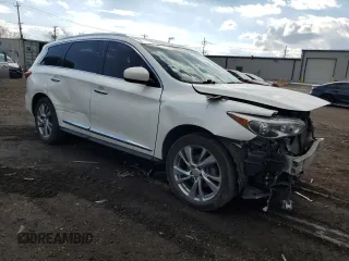 2013 Infiniti JX35 with VIN 5N1AL0MM7DC345079, listed as a Copart auction lot 50705435 with 192,183 mi miles and Salvage Title. Bid and sale history available at carsss.com. Image 4.
