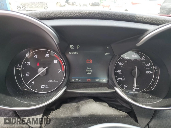 2018 Alfa Romeo Giulia with VIN ZARFAEDN0J7577037, listed as a Copart auction lot 54208215 with 54,175 mi miles and Salvage title. Bid and sale history available at DreamBid. Image 9.