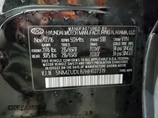 2017 Hyundai Santa Fe 2.4L z VIN 5NMZUDLB7HH027319, wystawiony jako Copart lot #58259575 z przebiegiem 114 812 mil mil oraz Szkoda całkowita • Salvage title. Historia ofert i sprzedaży dostępna na DreamBid. Obrazek 14.