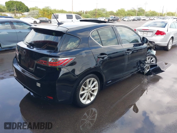2011 Lexus CT 200h with VIN JTHKD5BH2B2031222, listed as a IAAI auction lot 41551693 with 123,596 mi miles. Bid and sale history available at carsss.com. Image 4.
