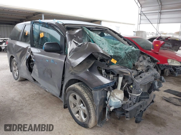 2014 Toyota Sienna L with VIN 5TDZK3DC5ES475204, listed as a IAAI auction lot 41277584 with 125,735 mi miles. Bid and sale history available at carsss.com. Image 1.