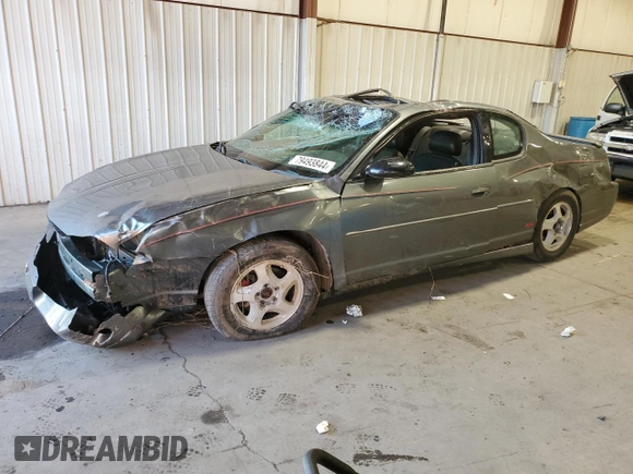 2004 Chevrolet Monte Carlo SS with VIN 2G1WX12K849416067, listed as a Copart auction lot 79493844 with 199,585 mi miles and Salvage Title. Bid and sale history available at carsss.com. Image 1.
