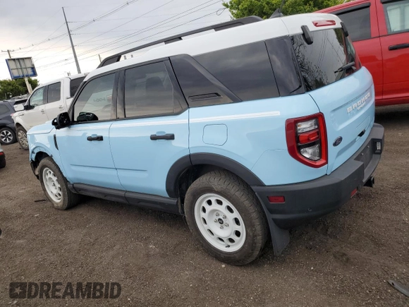 2023 Ford Bronco Sport Heritage with VIN 3FMCR9G6XPRD69780, listed as a Copart auction lot 58560685 with 15,611 mi miles and Clean title. Bid and sale history available at DreamBid. Image 2.