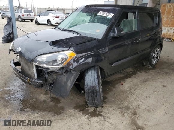 2012 Kia Soul + with VIN KNDJT2A60C7374971, listed as a Copart auction lot 53370265 with 169,608 mi miles and Salvage Title. Bid and sale history available at DreamBid. Image 1.