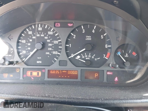 2003 BMW 3 Series 325i with VIN WBAEN33403PC12691, listed as a IAAI auction lot 42100376 with 168,357 mi miles and . Bid and sale history available at DreamBid. Image 7.