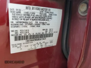 2008 Mercury Sable Premier с VIN 1MEHM42W68G612625, выставлен на аукционе Copart как лот 57071955 с пробегом Не указан миль и Списание • Salvage title. История ставок и продаж доступна на DreamBid. Изображение 12.