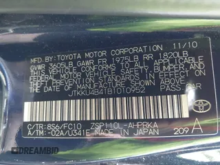 2011 Scion xD with VIN JTKKU4B41B1010952, listed as a IAAI auction lot 42238296 with 237,908 mi miles and . Bid and sale history available at DreamBid. Image 9.