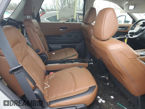 2023 Nissan Pathfinder Platinum with VIN 5N1DR3DK7PC262574, listed as a Copart auction lot 44063835 with 13,480 mi miles and Salvage title. Bid and sale history available at DreamBid. Image 11.