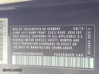2013 Volkswagen Golf w/Conv & Sunroof with VIN WVWBB7AJ3DW005005, listed as a IAAI auction lot 41215029 with 132,922 mi miles. Bid and sale history available at carsss.com. Image 9.