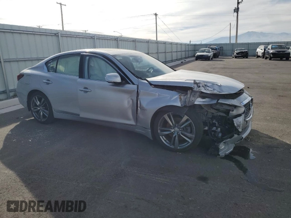 2019 Infiniti Q50 3.0t Signature Edition with VIN JN1EV7AP8KM541632, listed as a Copart auction lot 84759594 with 46,303 mi miles and Salvage Title. Bid and sale history available at carsss.com. Image 4.
