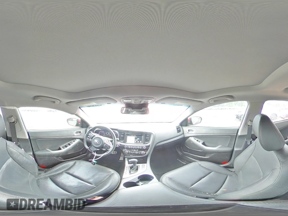 2015 Kia Optima SX Turbo with VIN 5XXGR4A60FG394038, listed as a Copart auction lot 54554755 with 141,410 mi miles and Salvage title. Bid and sale history available at DreamBid. Image 14.