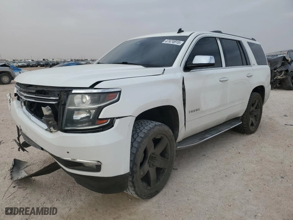 2015 Chevrolet Tahoe LTZ with VIN 1GNSCCKC4FR212548, listed as a Copart auction lot 47474915 with 157,527 mi miles and Salvage Title. Bid and sale history available at carsss.com. Image 1.