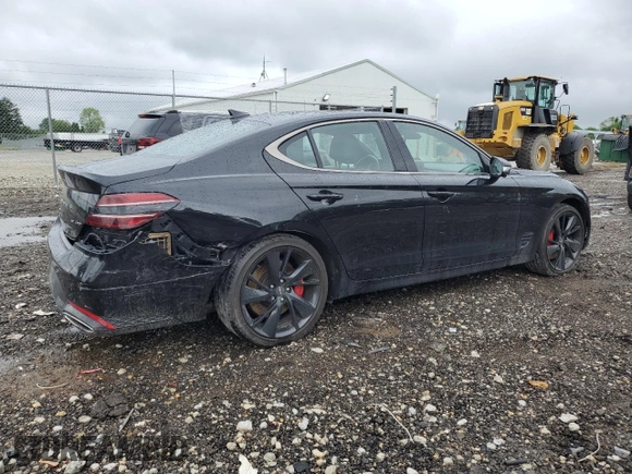 2022 Genesis G70 3.3T with VIN KMTG54TE9NU098610, listed as a Copart auction lot 59743295 with 42,025 mi miles and Salvage title. Bid and sale history available at DreamBid. Image 3.