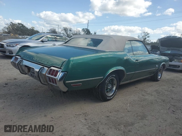 1972 Oldsmobile Cutlass with VIN 3J67K2M135052, listed as a Copart auction lot 75190394 with 78,577 mi miles and Non Repairable. Bid and sale history available at DreamBid. Image 3.