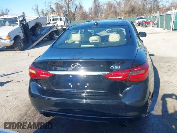 2018 Infiniti Q50 3.0t LUXE with VIN JN1EV7AP0JM351287, listed as a IAAI auction lot 41533708 with 82,549 mi miles. Bid and sale history available at carsss.com. Image 16.