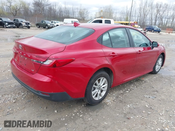 2025 Toyota Camry LE with VIN 4T1DAACK4SU089077, listed as a IAAI auction lot 42166255 with 384 mi miles and . Bid and sale history available at DreamBid. Image 4.