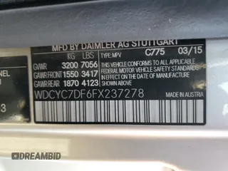 2015 Mercedes-Benz G-Class G 63 AMG with VIN WDCYC7DF6FX237278, listed as a Copart auction lot 84120444 with 90,692 mi miles and Salvage Title. Bid and sale history available at carsss.com. Image 13.