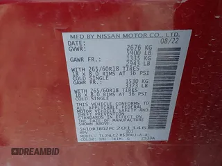 2023 Nissan Pathfinder Rock Creek with VIN 5N1DR3BD2PC201346, listed as a IAAI auction lot 41497308 with 49,827 mi miles and . Bid and sale history available at DreamBid. Image 9.