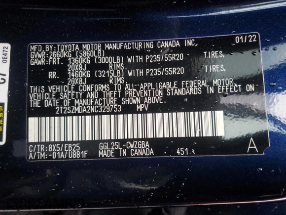2022 Lexus RX 350 F Sport с VIN 2T2SZMDA2NC329753, выставлен на аукционе Copart как лот 51712485 с пробегом 34 874 миль миль и Списание • Salvage title. История ставок и продаж доступна на DreamBid. Изображение 14.