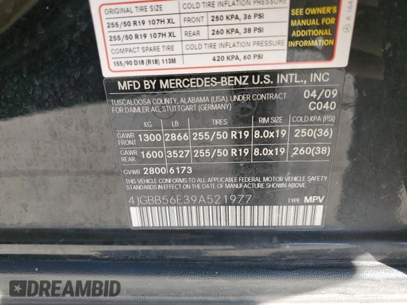 2009 Mercedes-Benz M 350 z VIN 4JGBB56E39A521977, wystawiony jako Copart lot #80796244 z przebiegiem 186 196 mil mil oraz Szkoda całkowita • Salvage title. Historia ofert i sprzedaży dostępna na DreamBid. Obrazek 13.