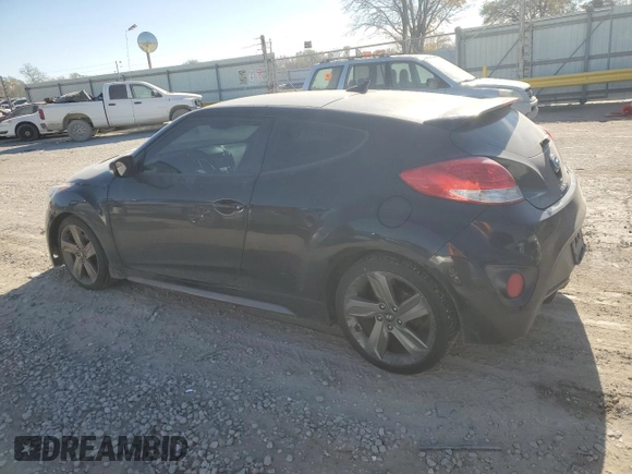 2015 Hyundai Veloster Turbo with VIN KMHTC6AE7FU221285, listed as a Copart auction lot 81598924 with 93,153 mi miles and Salvage title. Bid and sale history available at DreamBid. Image 2.