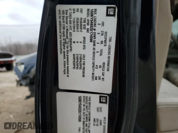 2002 Cadillac Seville Touring STS z VIN 1G6KY54932U174599, wystawiony jako Copart lot #44996845 z przebiegiem 168 819 mil mil oraz Szkoda całkowita • Salvage title. Historia ofert i sprzedaży dostępna na DreamBid. Obrazek 14.