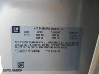 2011 Chevrolet Malibu LT w/1LT with VIN 1G1ZC5E17BF200847, listed as a Copart auction lot 52583305 with 130,133 mi miles and Salvage Title. Bid and sale history available at carsss.com. Image 12.