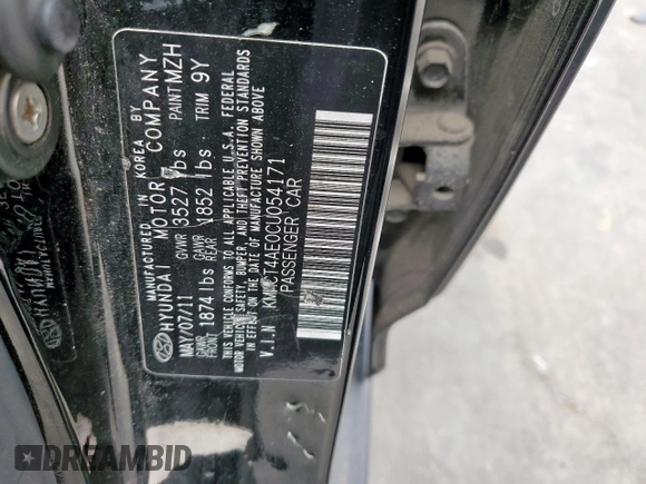 2012 Hyundai Accent GLS with VIN KMHCT4AE0CU054171, listed as a Copart auction lot 55357675 with 168,996 mi miles and Clean Title. Bid and sale history available at carsss.com. Image 12.