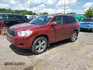2008 Toyota Highlander Sport with VIN JTEES43A382096990, listed as a Copart auction lot 62193625 with 181,740 mi miles and Salvage title. Bid and sale history available at DreamBid. Image 1.