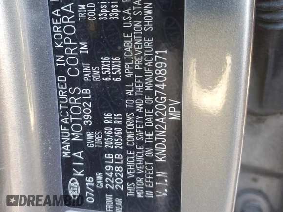 2016 Kia Soul with VIN KNDJN2A20G7408971, listed as a Copart auction lot 89270925 with 80,355 mi miles and Salvage Title. Bid and sale history available at carsss.com. Image 12.