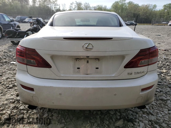 2013 Lexus IS 250 C with VIN JTHFF2C24D2528196, listed as a Copart auction lot 53951695 with Not provided miles and Salvage title. Bid and sale history available at DreamBid. Image 6.